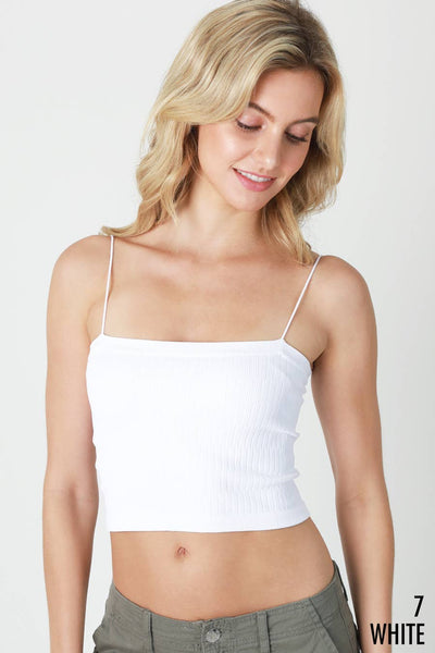 Skinny Strap Ribbed Cropped Cami