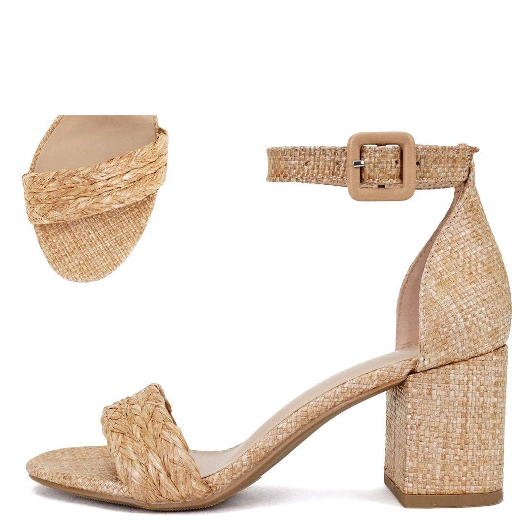 Braided Cork Block Heel