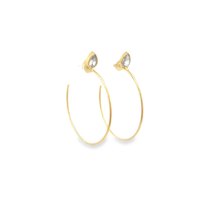 Open Stud Hoop Earrings